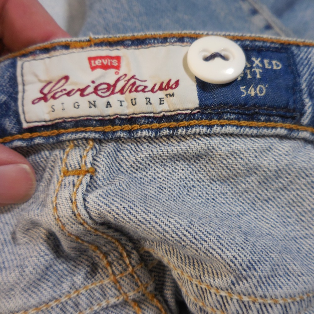 Levis Signature 540 Relaxed Fit Light Wash Orange Tab Denim Jeans Mens 42x30 - Picture 5 of 10